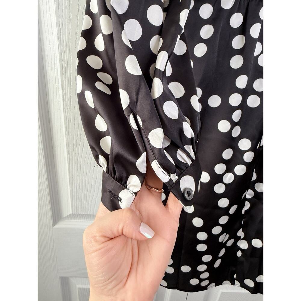 NEW White House Black Market WHBM Dress Size 4 Small Polka Dot Faux Wrap Career - Picture 9 of 14